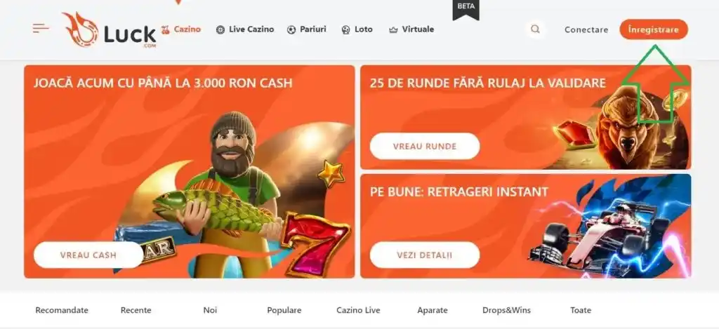 Luck welcome bonus offer